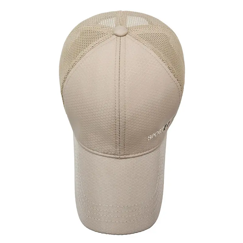 Men Black Mesh Baseball Cap Summer Sun Hat Long Brim