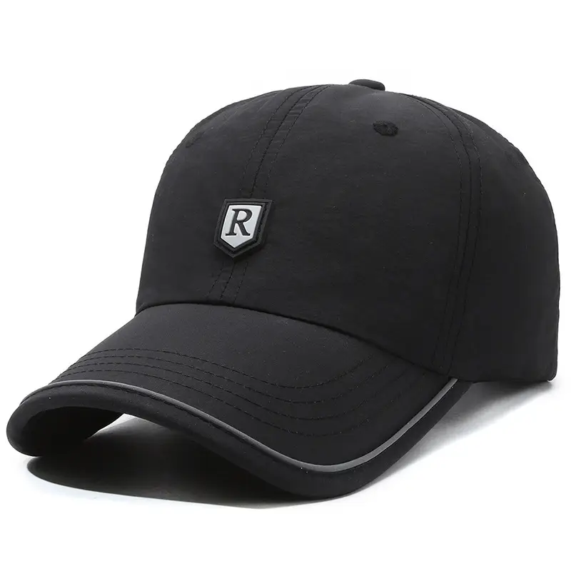 Men's R Letter Cap Grey Baseball Sunscreen - Image 9