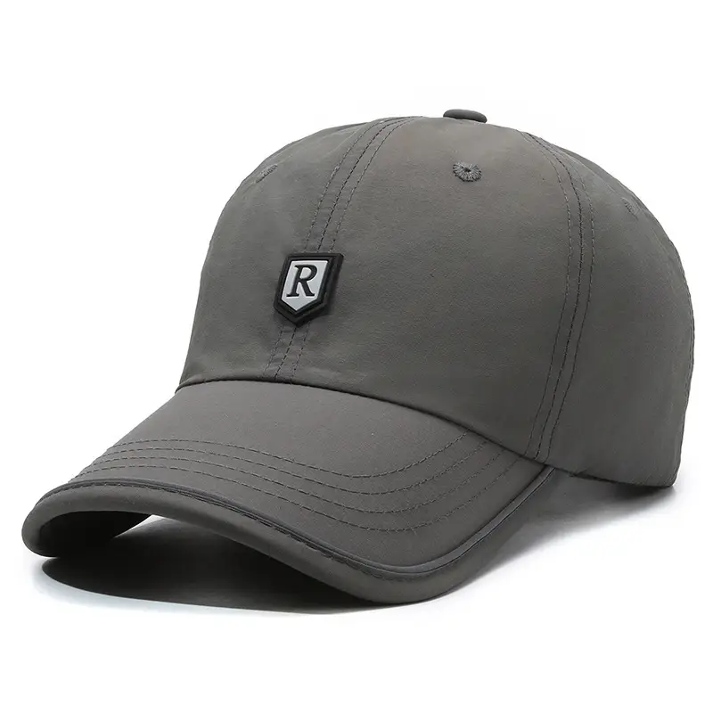 Men's R Letter Cap Grey Baseball Sunscreen - Image 4