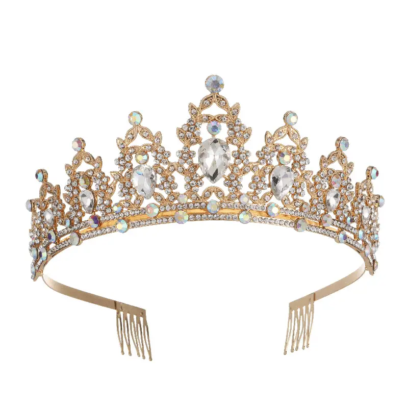 Cross Border Bridal Crown with Green Rhinestones - Image 18