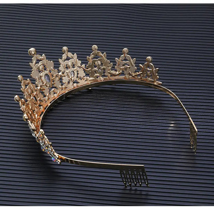Cross Border Bridal Crown with Green Rhinestones — feature 14
