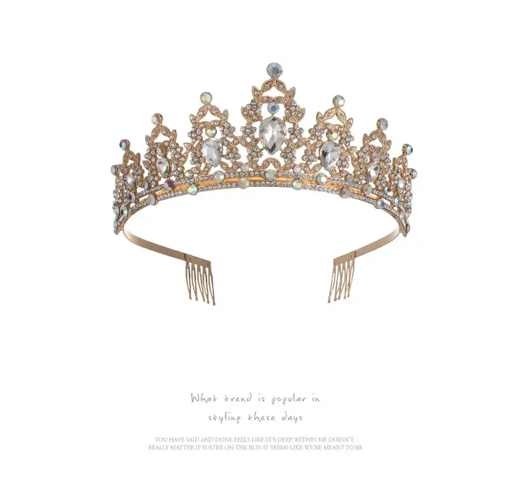 Cross Border Bridal Crown with Green Rhinestones — feature 6