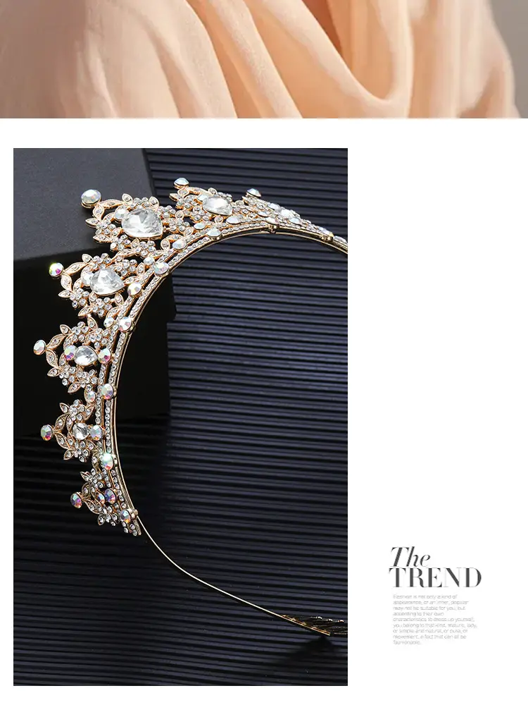 Cross Border Bridal Crown with Green Rhinestones — feature 8