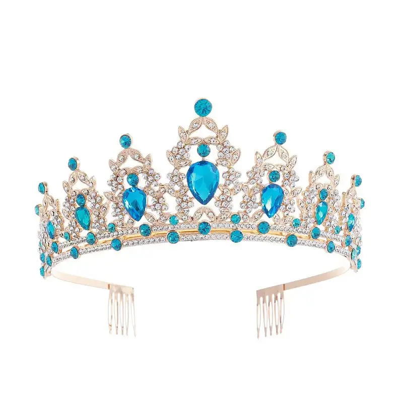 Cross Border Bridal Crown with Green Rhinestones - Image 12