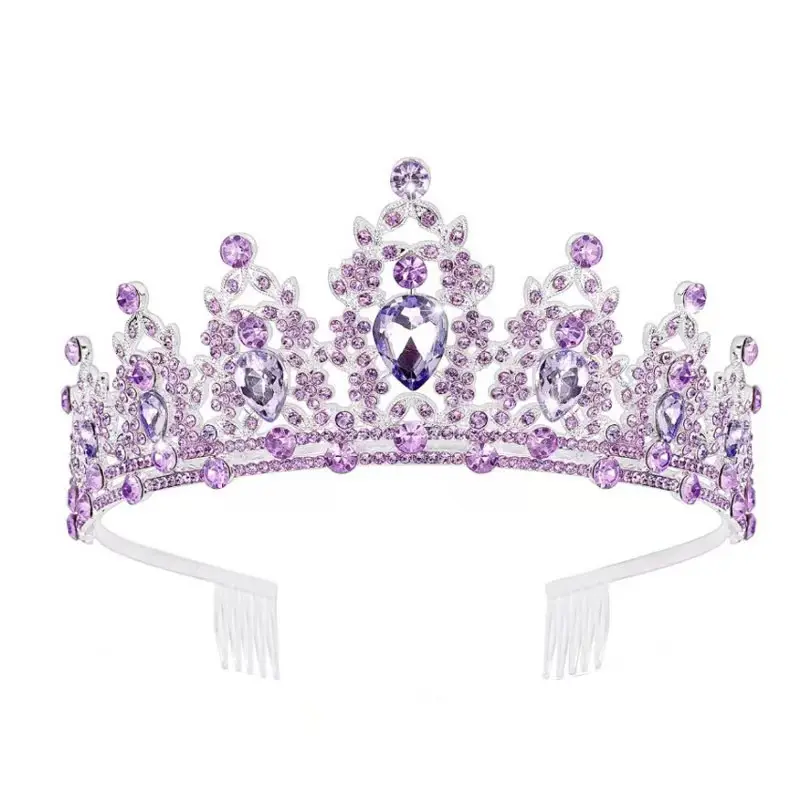Cross Border Bridal Crown with Green Rhinestones - Image 13