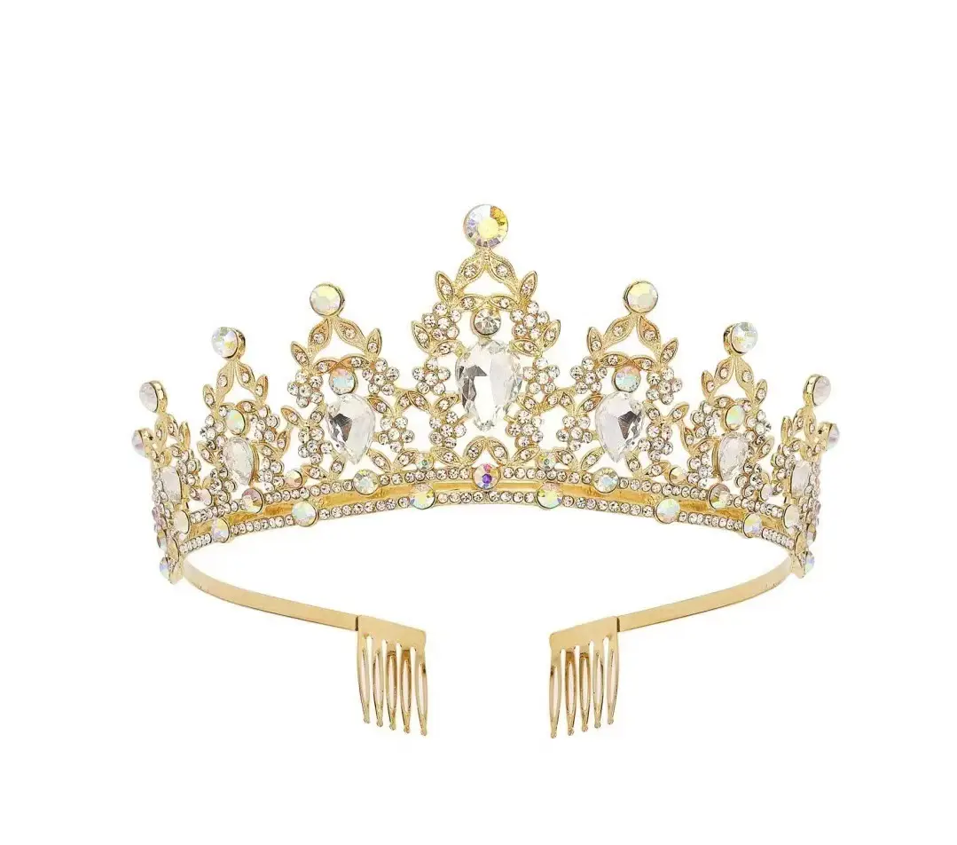 Cross Border Bridal Crown with Green Rhinestones - Image 2