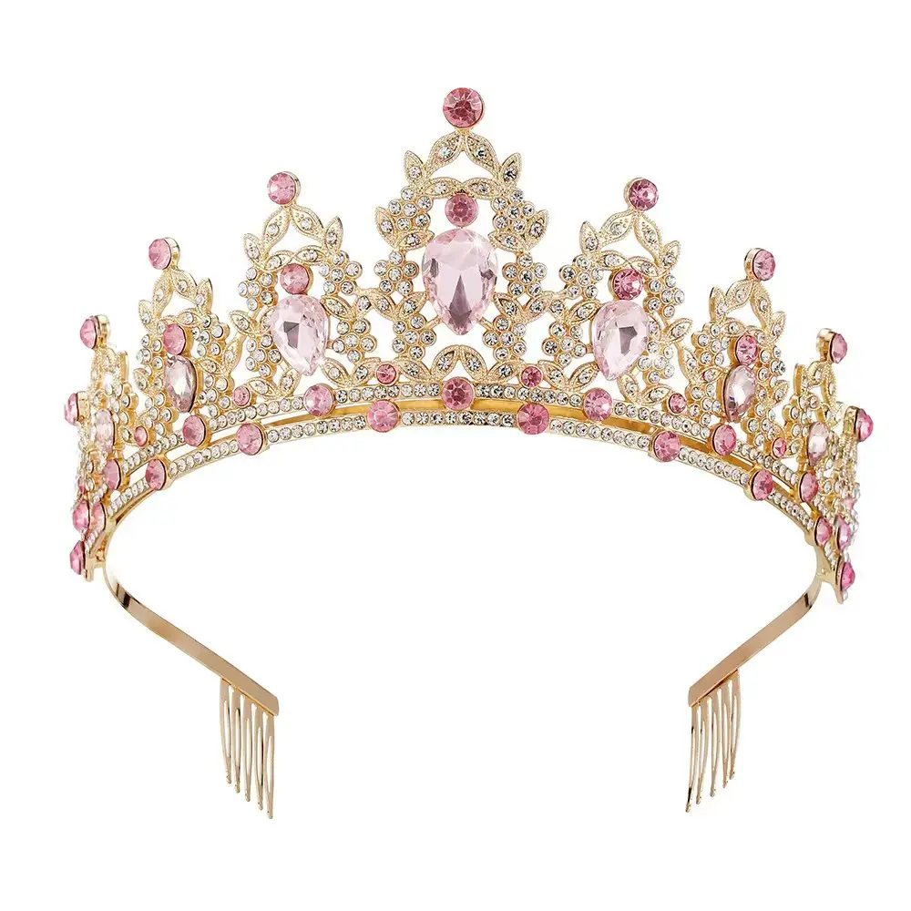Cross Border Bridal Crown with Green Rhinestones - Image 5