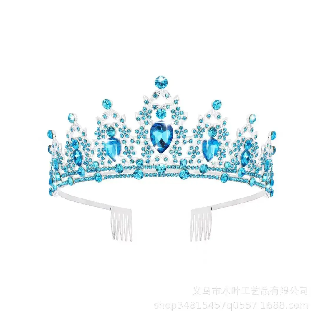 Cross Border Bridal Crown with Green Rhinestones - Image 6