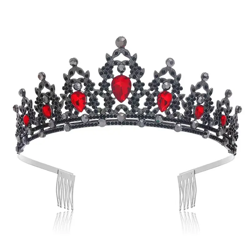 Cross Border Bridal Crown with Green Rhinestones - Image 7