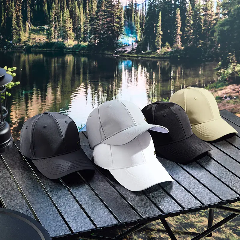2025 White Baseball Cap with Metal Label & Water Repellent - Image 9