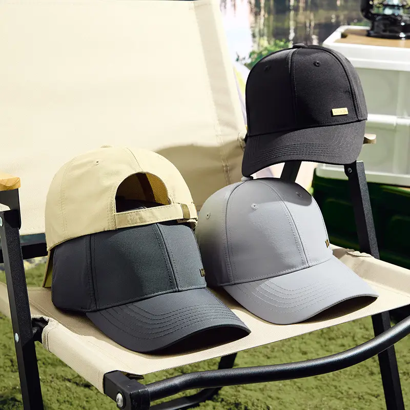 2025 White Baseball Cap with Metal Label & Water Repellent - Image 10