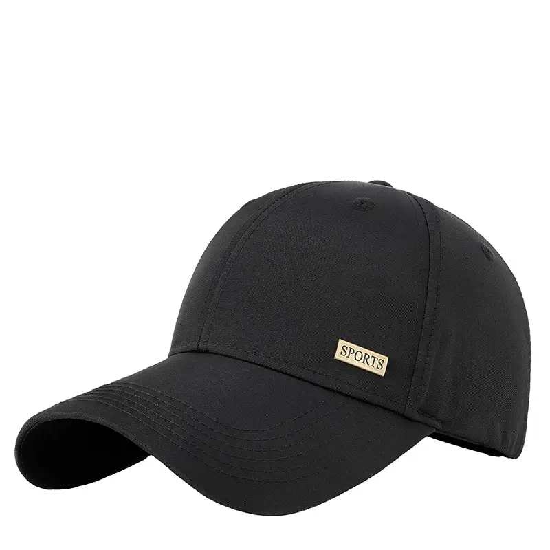2025 White Baseball Cap with Metal Label & Water Repellent - Image 11