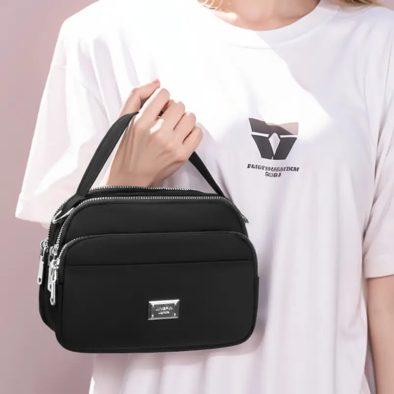 Blue Nylon Shoulder Crossbody Bag for Women - Image 10