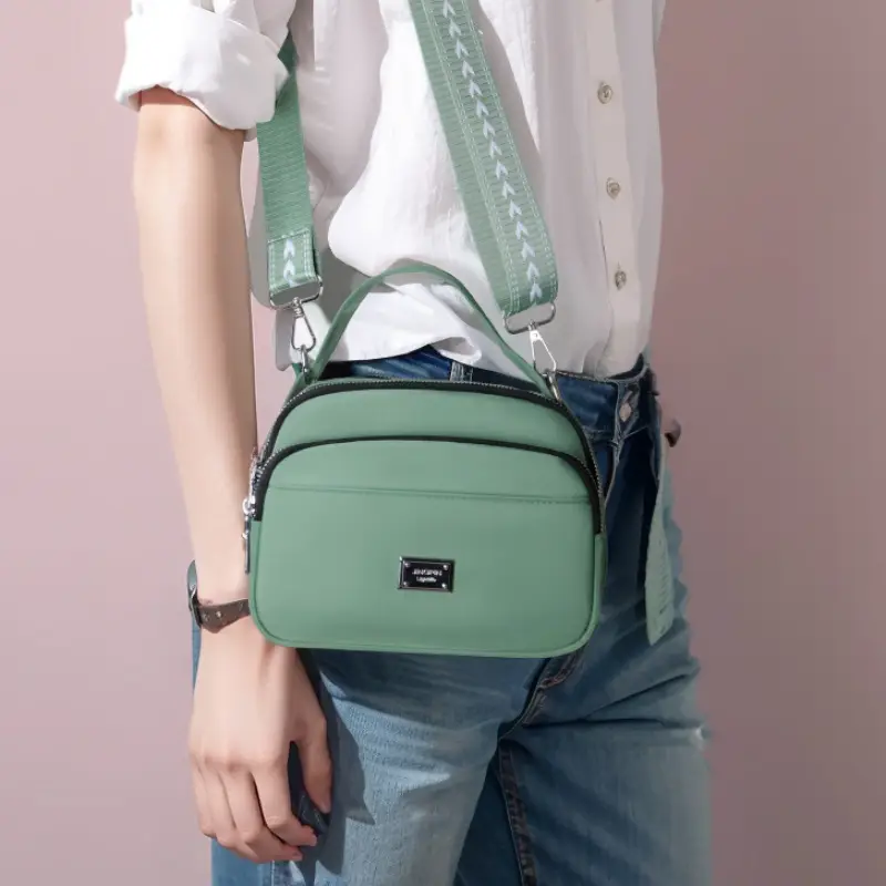 Blue Nylon Shoulder Crossbody Bag for Women - Image 11