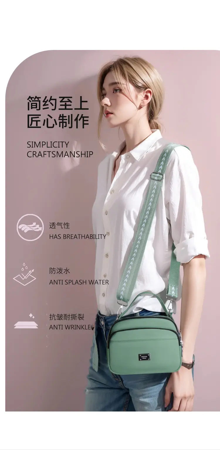 Blue Nylon Shoulder Crossbody Bag for Women — feature 12