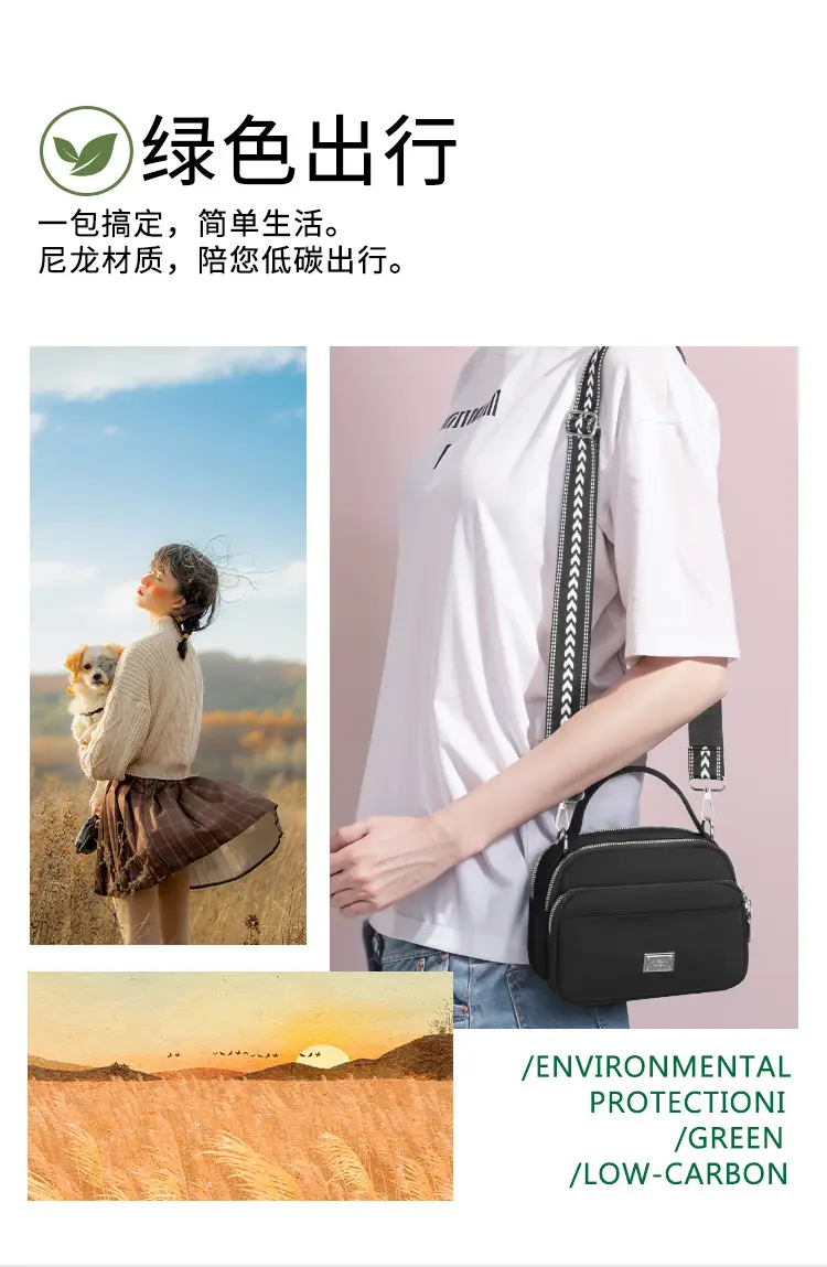 Blue Nylon Shoulder Crossbody Bag for Women — feature 21