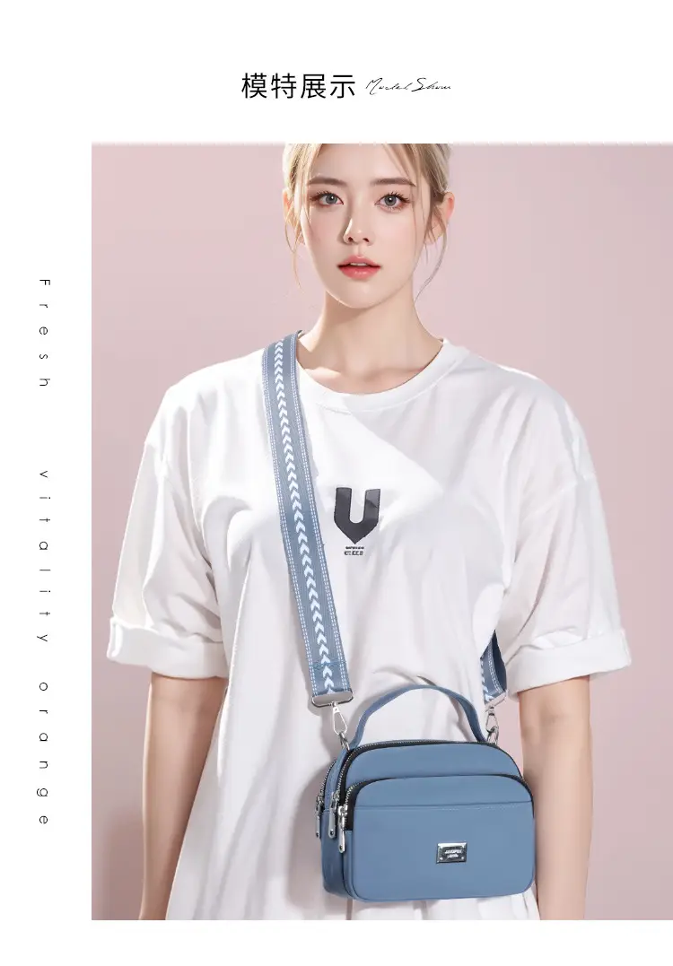 Blue Nylon Shoulder Crossbody Bag for Women — feature 22