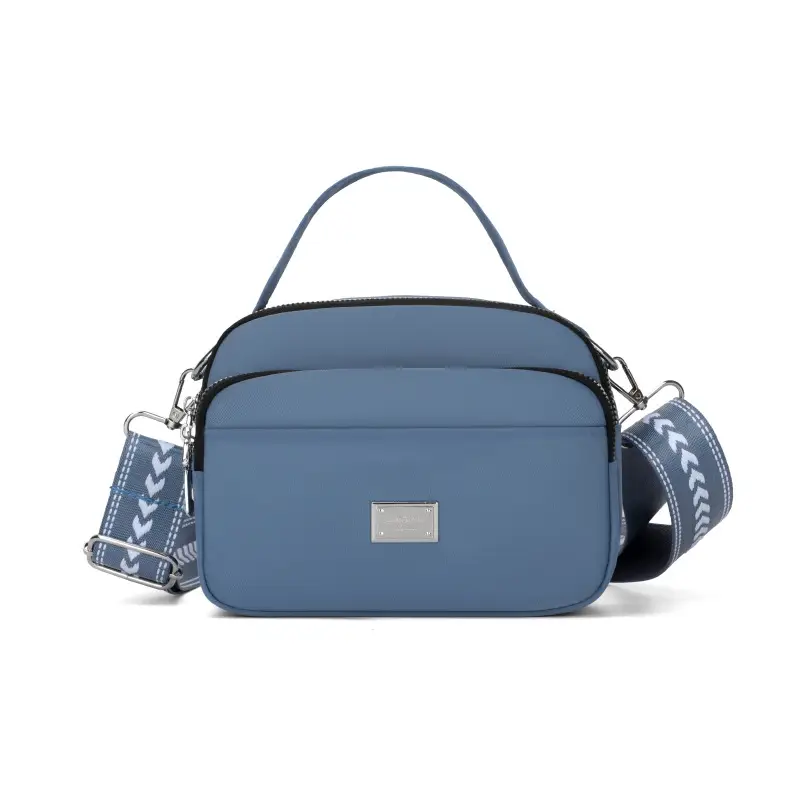 Blue Nylon Shoulder Crossbody Bag for Women - Image 2
