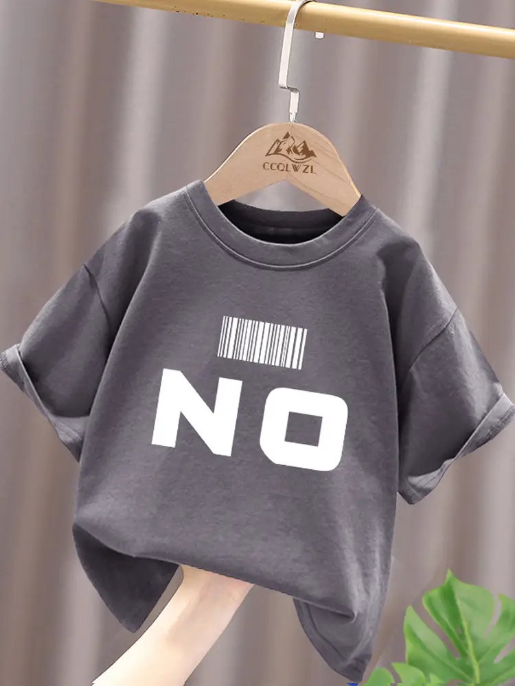 Blue Cotton Kids T-Shirt No Print Mid Big Summer Top - Image 12