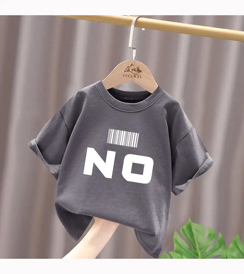 Blue Cotton Kids T-Shirt No Print Mid Big Summer Top — feature 13