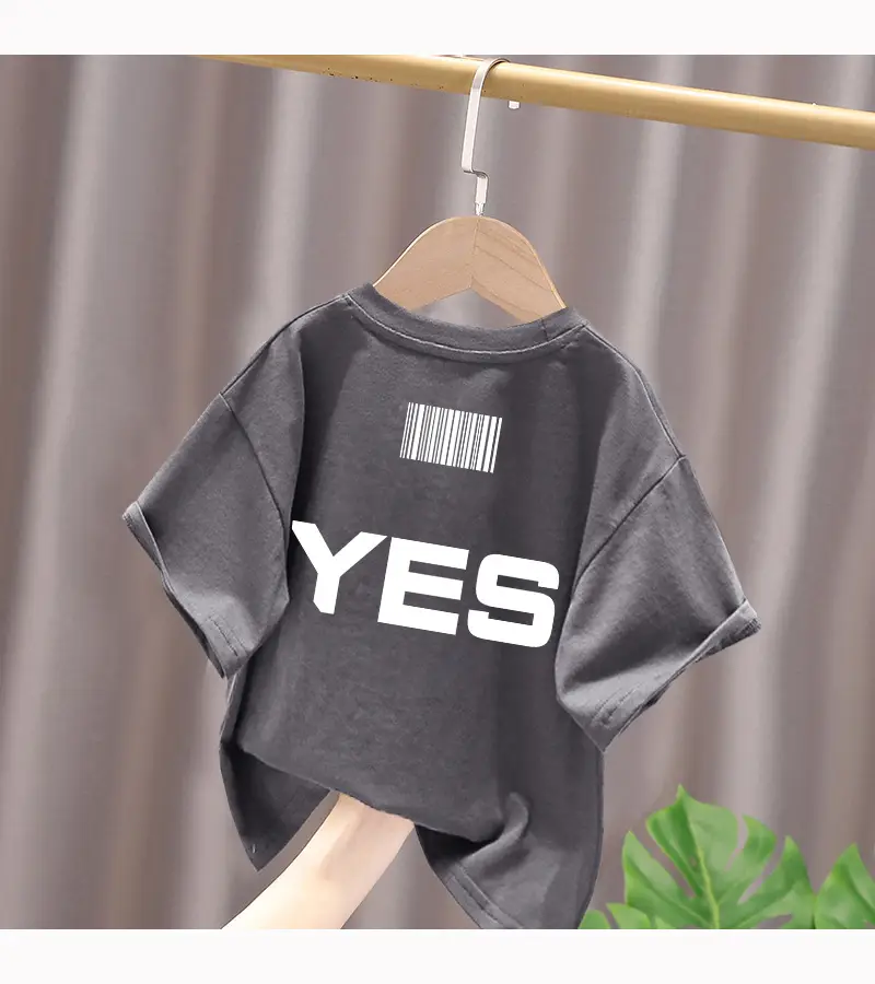 Blue Cotton Kids T-Shirt No Print Mid Big Summer Top — feature 14