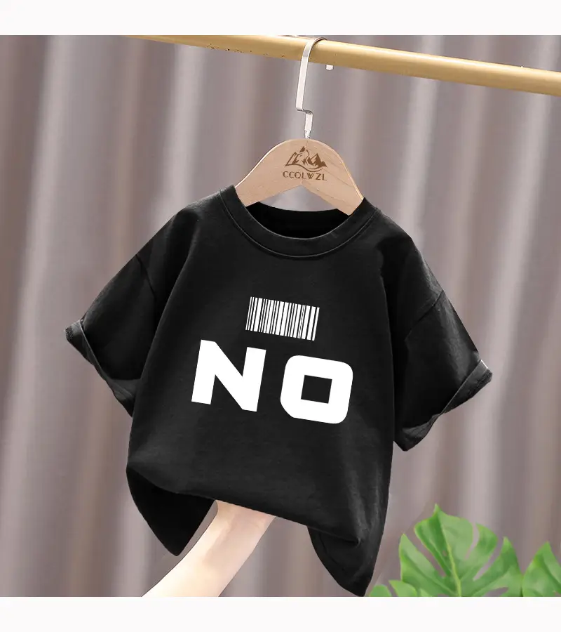 Blue Cotton Kids T-Shirt No Print Mid Big Summer Top — feature 18