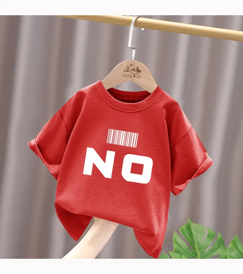 Blue Cotton Kids T-Shirt No Print Mid Big Summer Top — feature 19