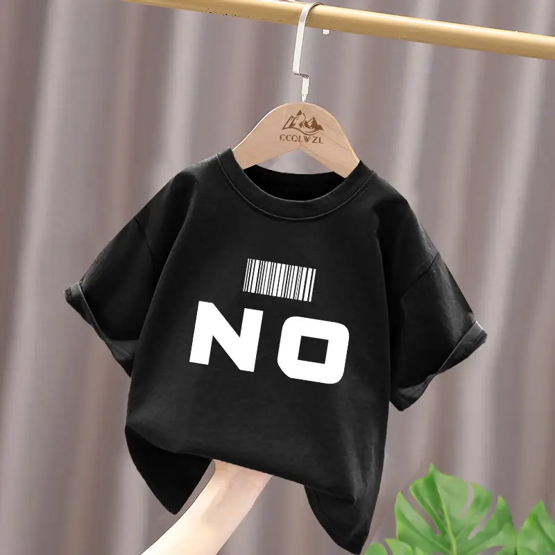 Blue Cotton Kids T-Shirt No Print Mid Big Summer Top - Image 3