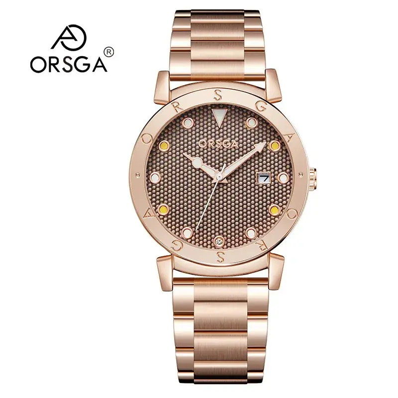Oshga Women's Rose Gold Quartz Watch with Crystal Dial - Image 15