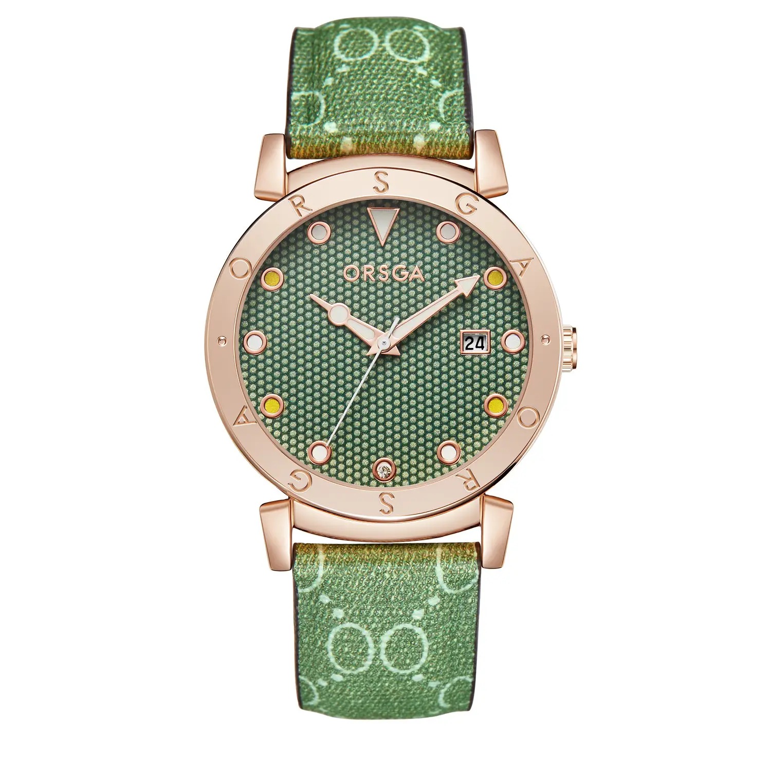 Oshga Women's Rose Gold Quartz Watch with Crystal Dial — feature 12