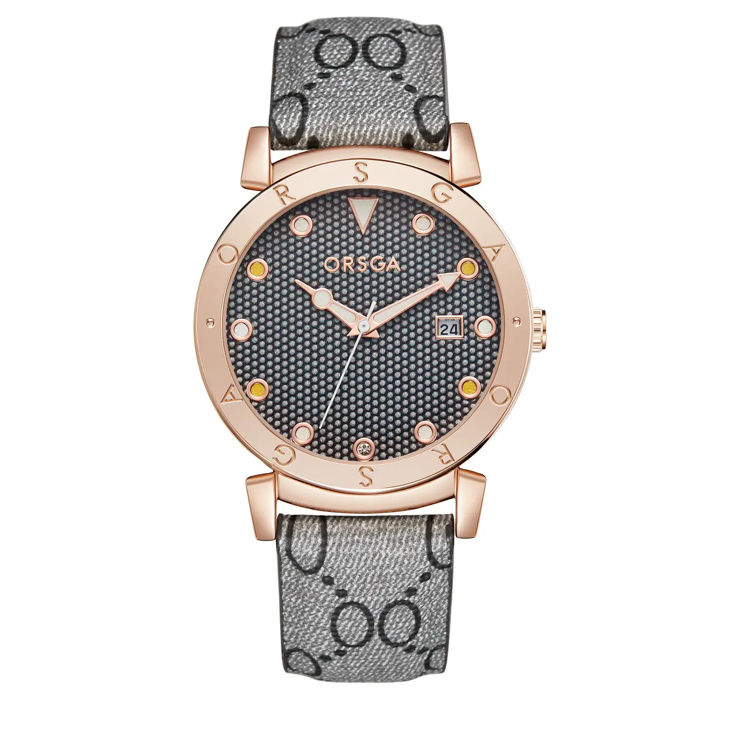 Oshga Women's Rose Gold Quartz Watch with Crystal Dial — feature 13