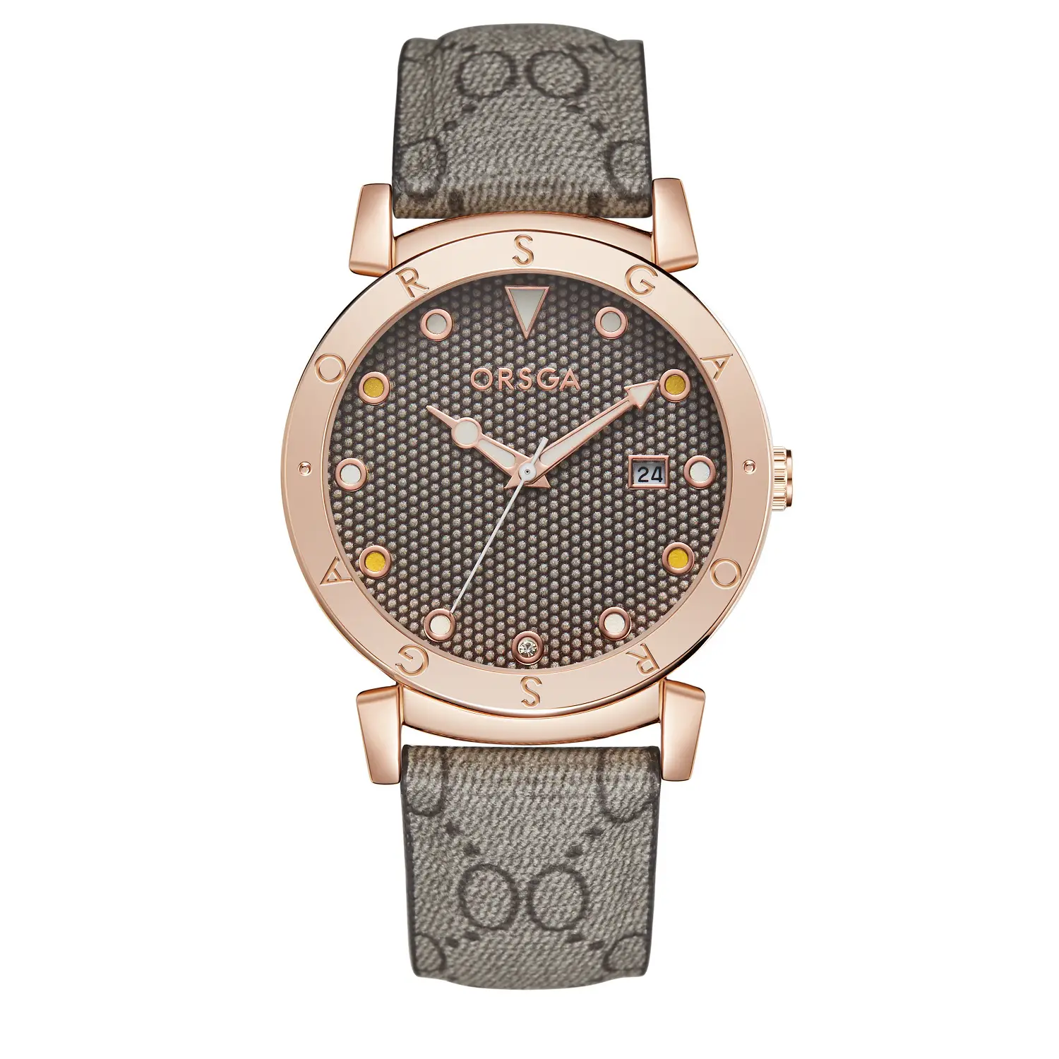 Oshga Women's Rose Gold Quartz Watch with Crystal Dial — feature 14