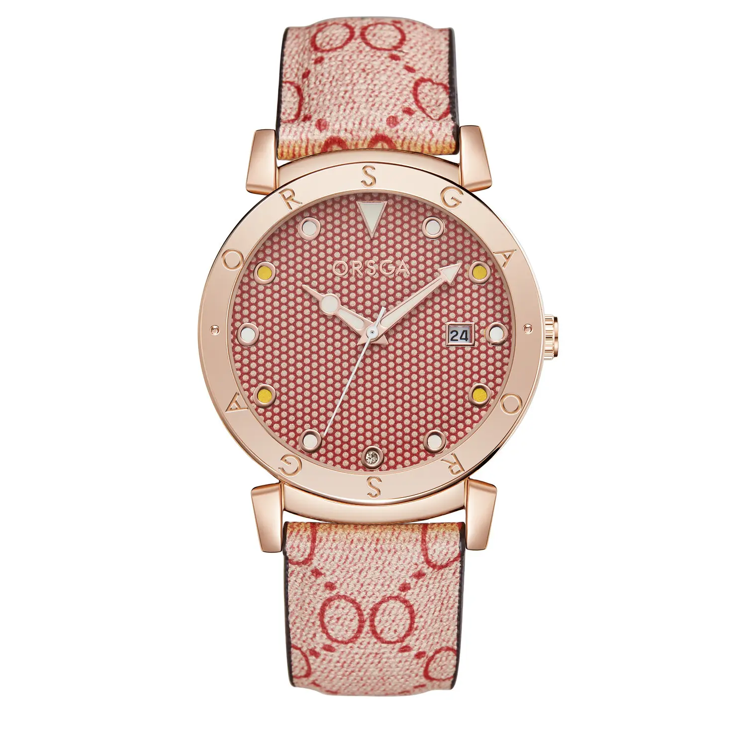 Oshga Women's Rose Gold Quartz Watch with Crystal Dial — feature 15