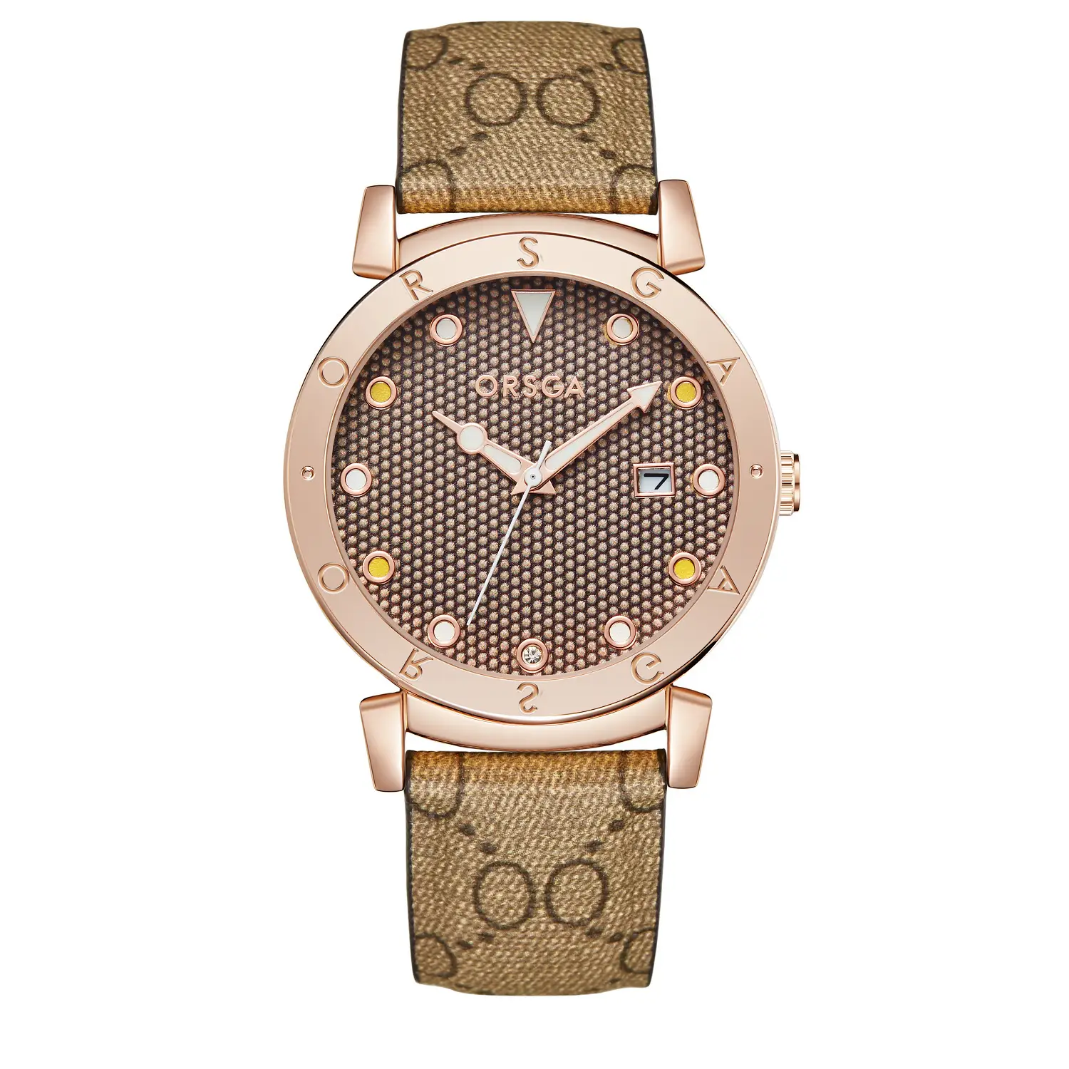 Oshga Women's Rose Gold Quartz Watch with Crystal Dial — feature 16