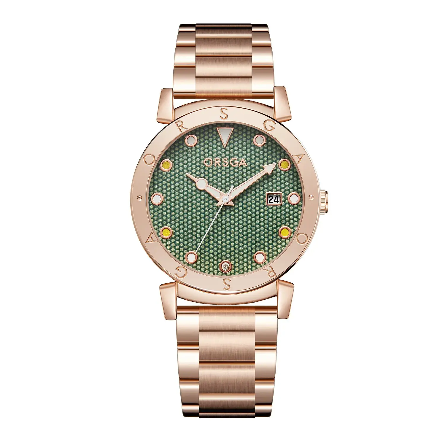 Oshga Women's Rose Gold Quartz Watch with Crystal Dial - Image 5