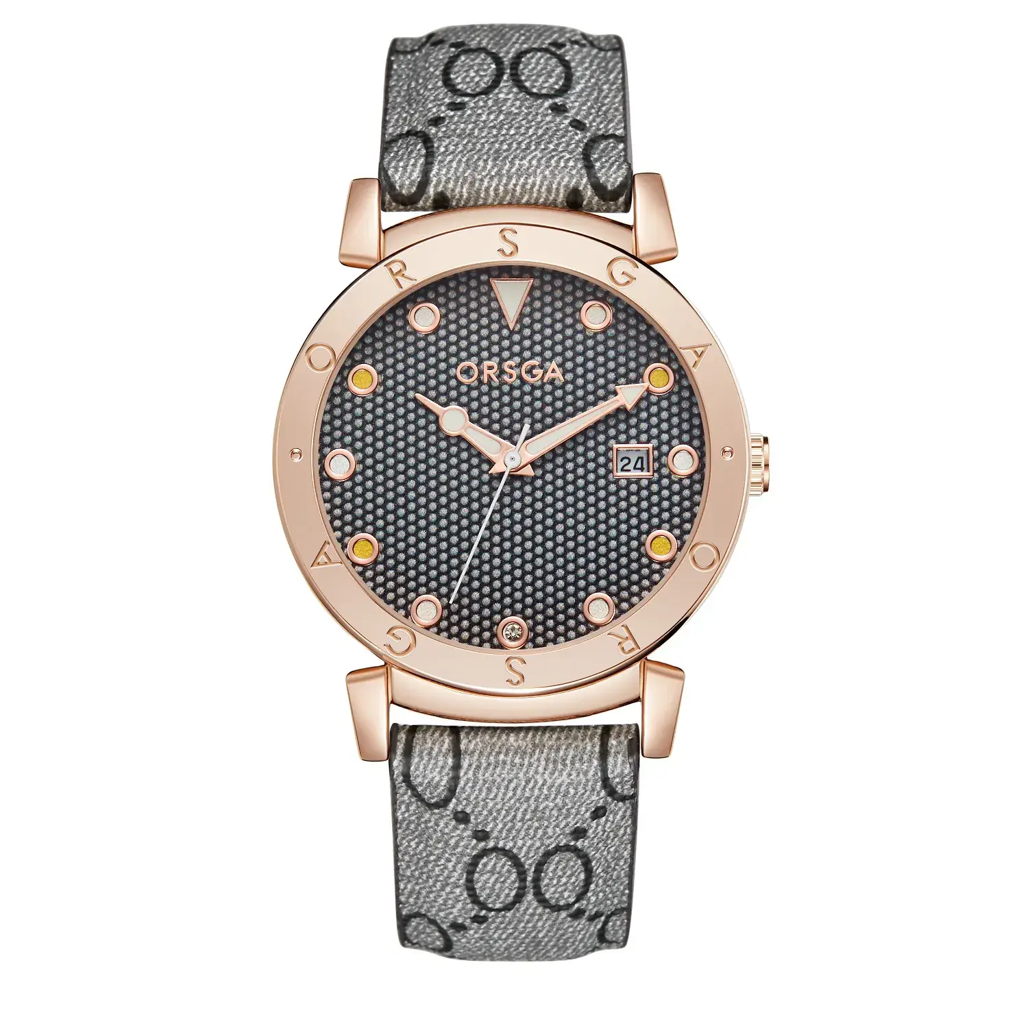 Oshga Women's Rose Gold Quartz Watch with Crystal Dial - Image 9
