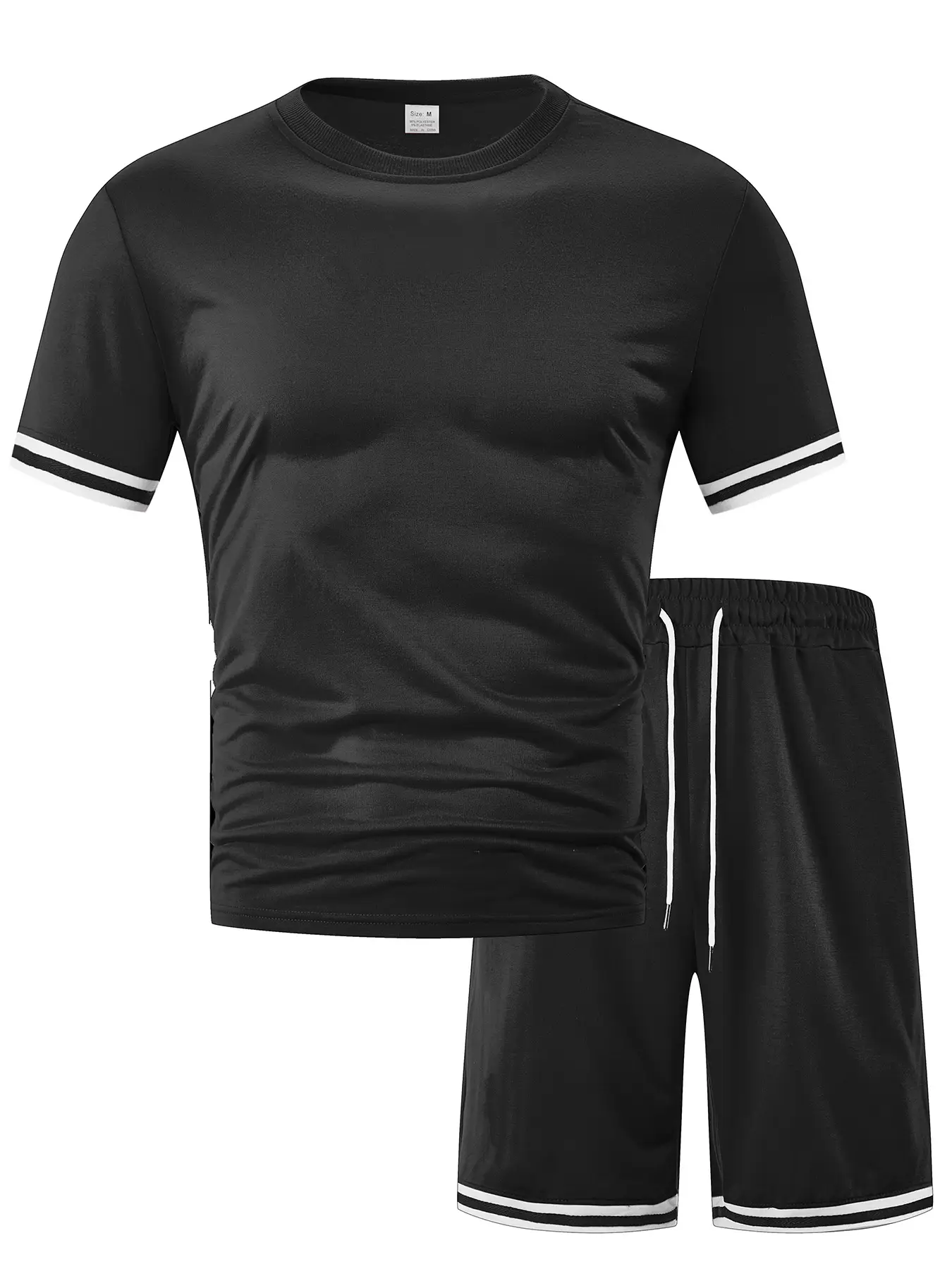 Men Grey Crossbody Shorts Set Summer Loose Sports Casual Round Neck — feature 14