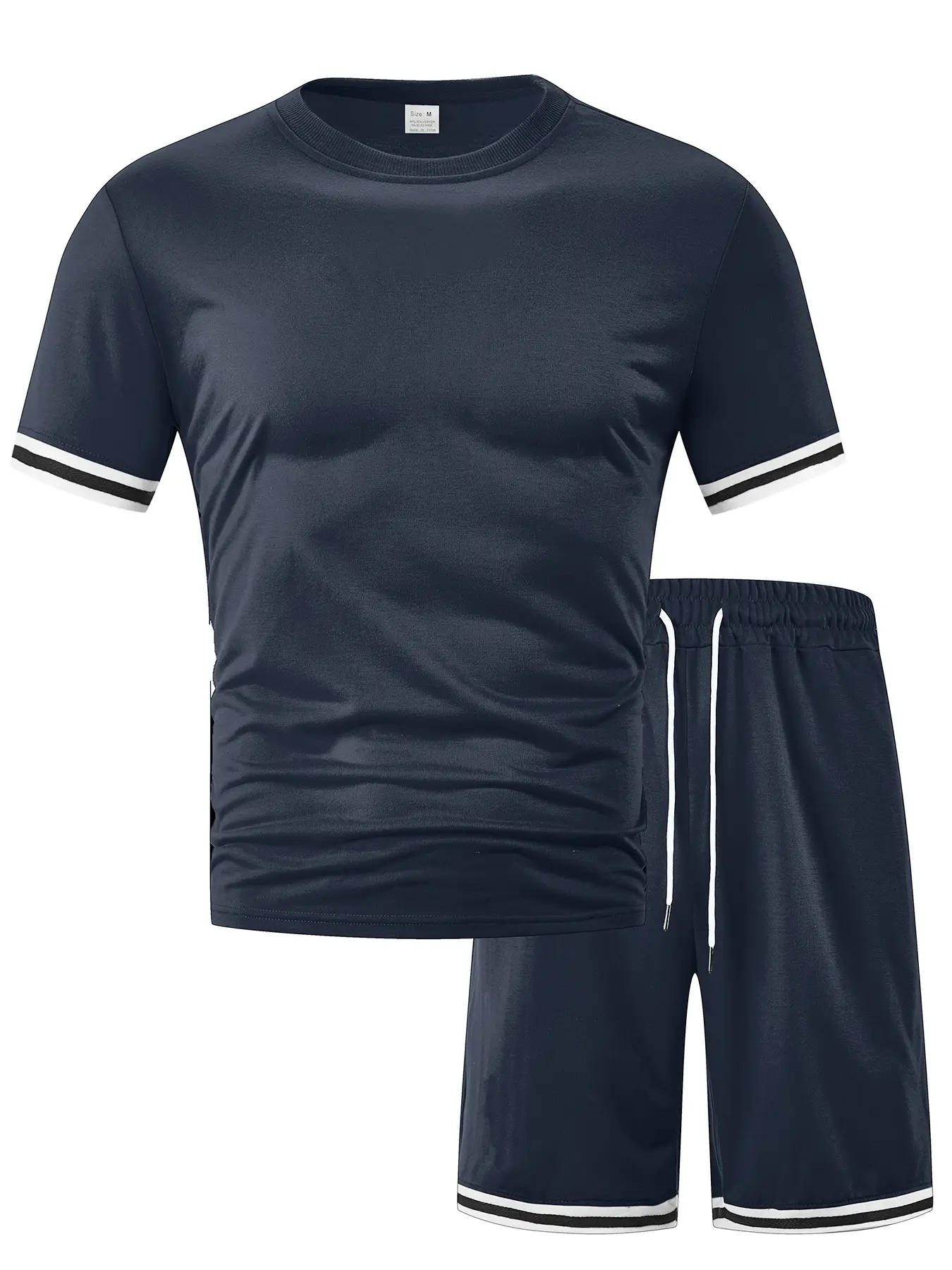 Men Grey Crossbody Shorts Set Summer Loose Sports Casual Round Neck — feature 3