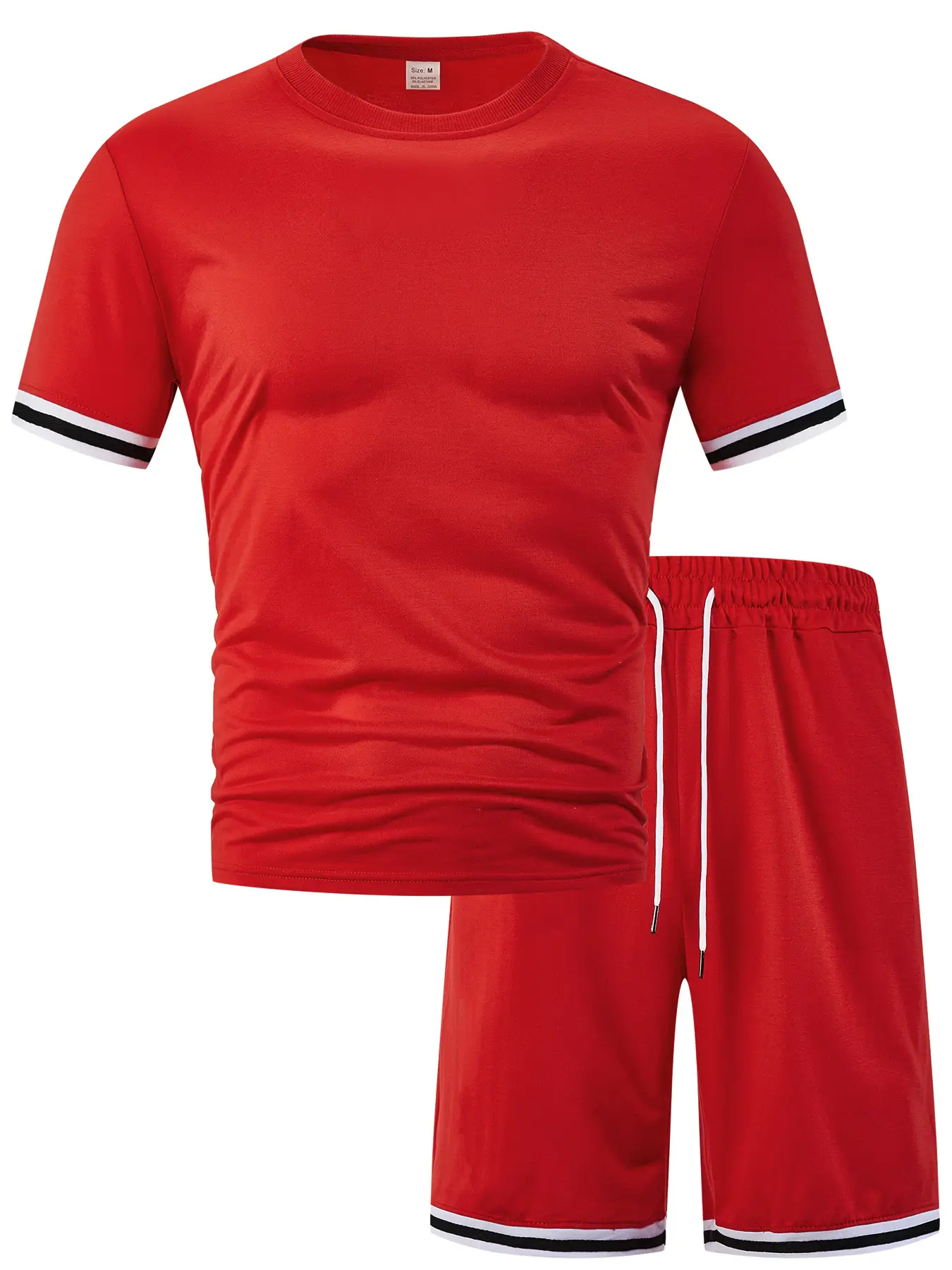 Men Grey Crossbody Shorts Set Summer Loose Sports Casual Round Neck — feature 9