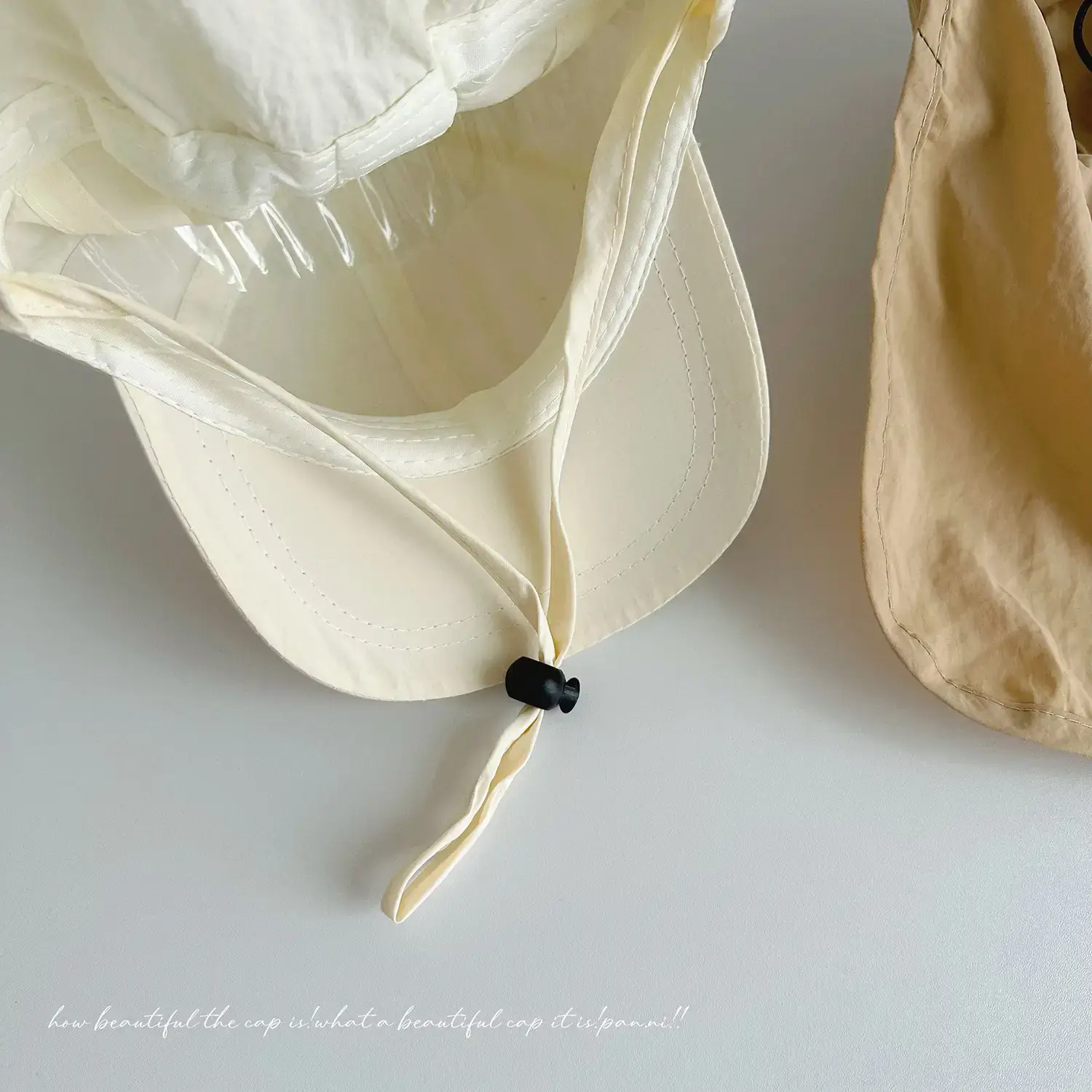 Women's Cream Neck Protection Cap with Duck Tissue - Image 10