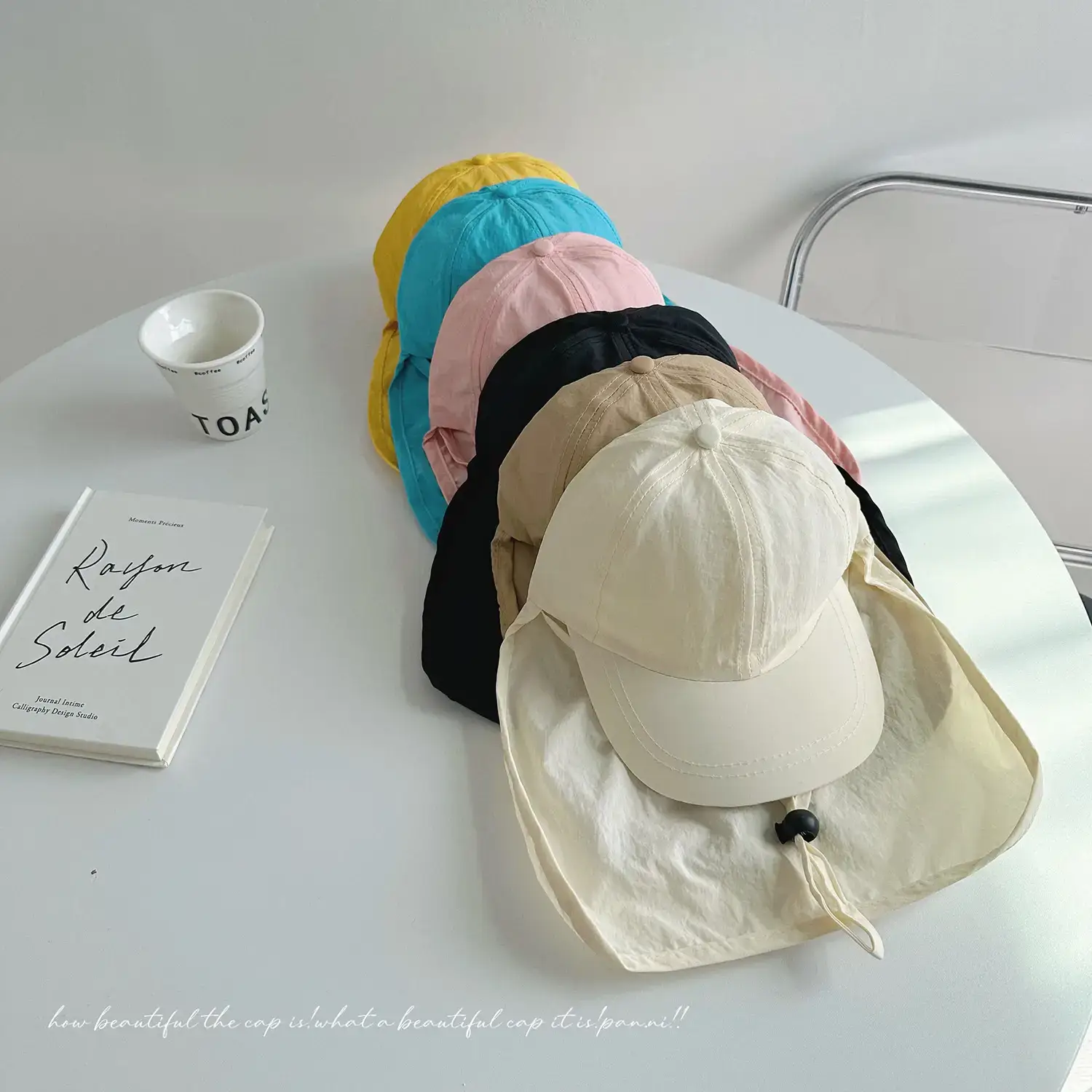 Women's Cream Neck Protection Cap with Duck Tissue — feature 23