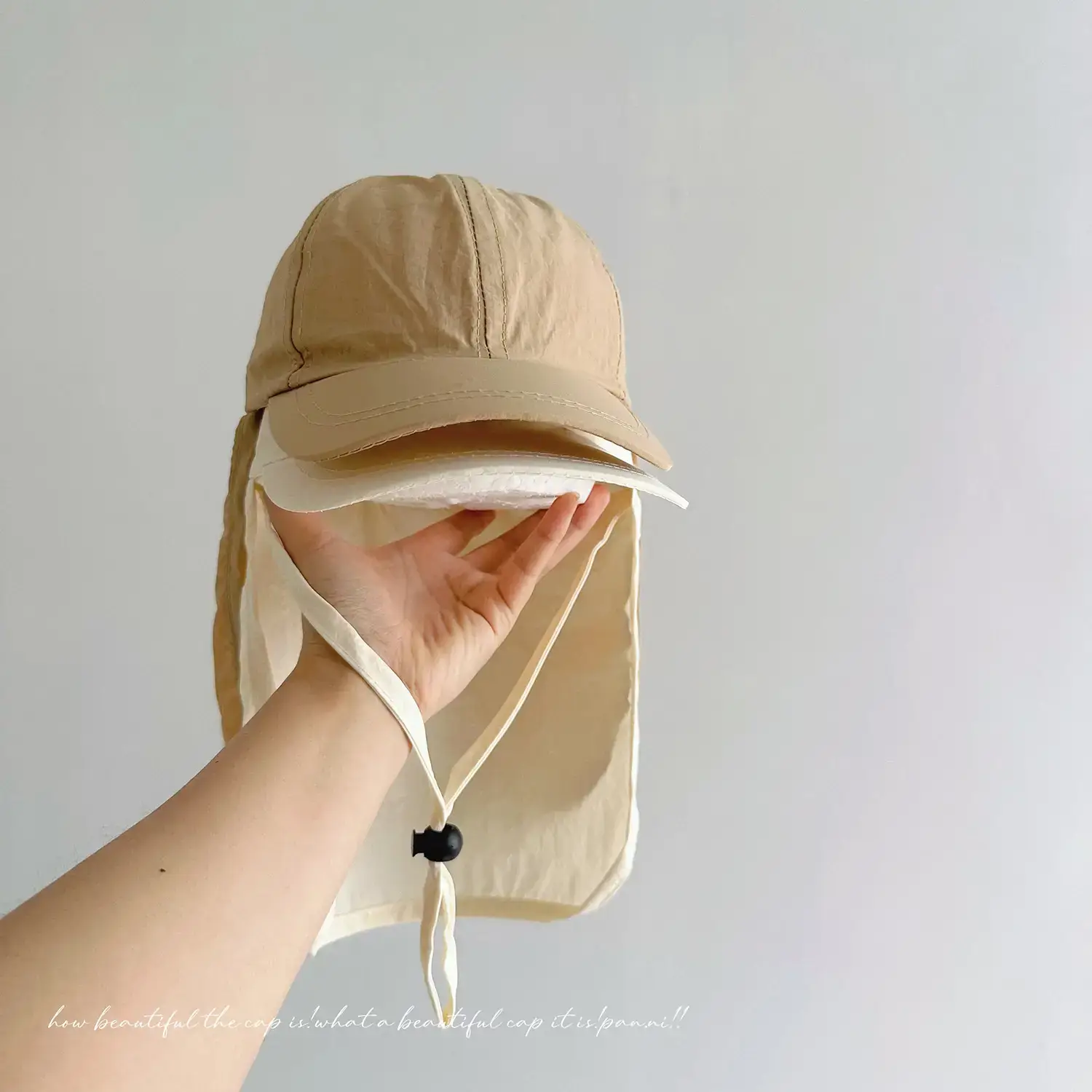 Women's Cream Neck Protection Cap with Duck Tissue — feature 24