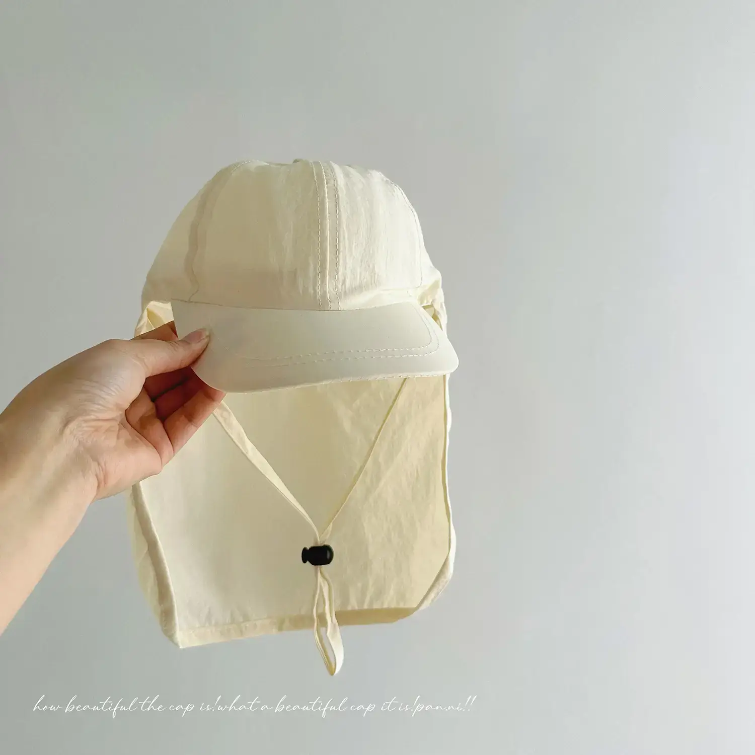 Women's Cream Neck Protection Cap with Duck Tissue — feature 25