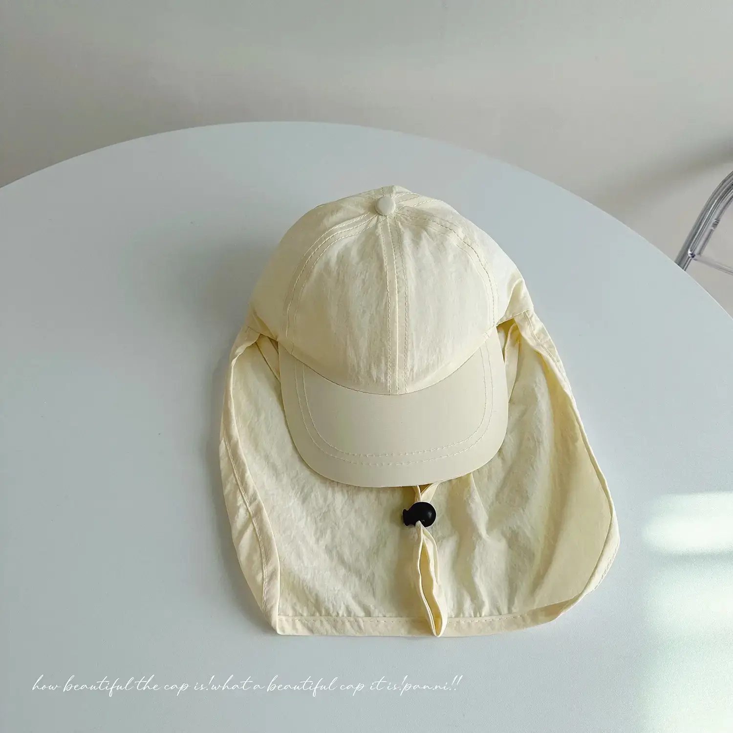 Women's Cream Neck Protection Cap with Duck Tissue — feature 26