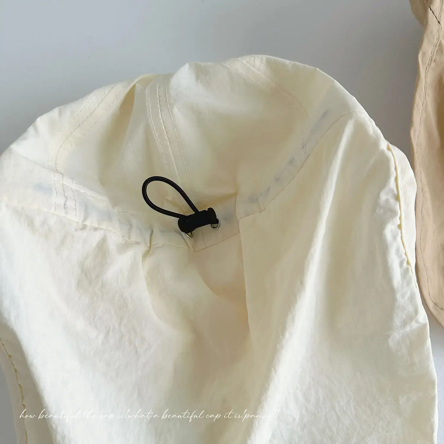 Women's Cream Neck Protection Cap with Duck Tissue — feature 28