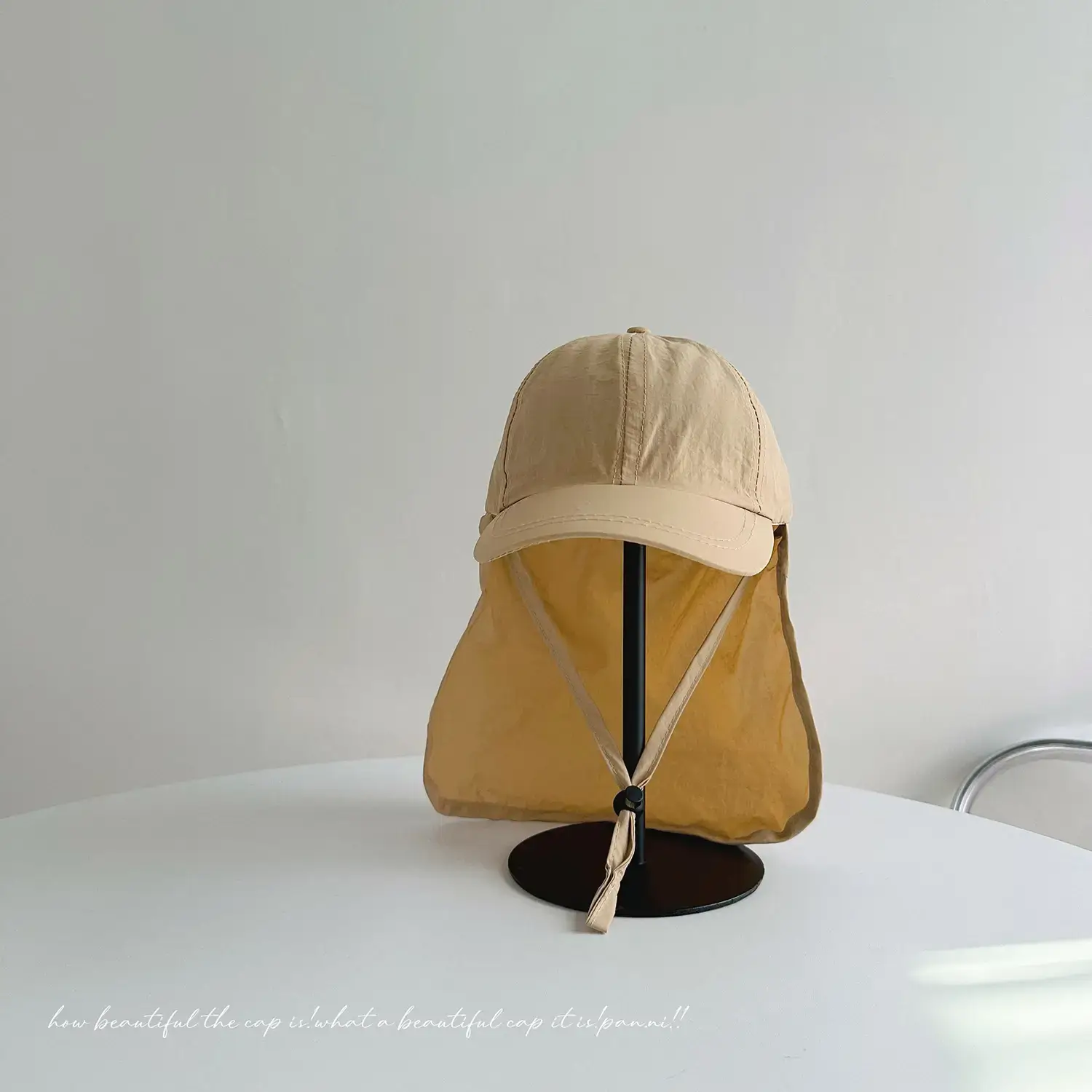 Women's Cream Neck Protection Cap with Duck Tissue — feature 34