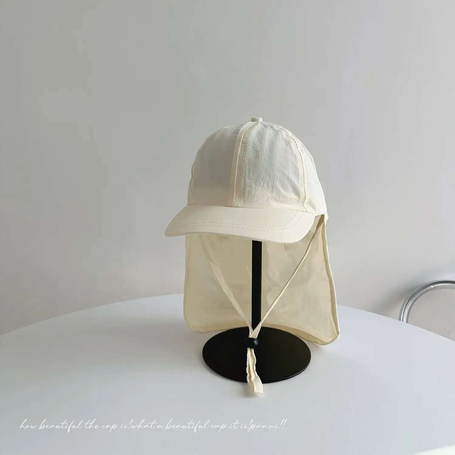 Women's Cream Neck Protection Cap with Duck Tissue - Image 6