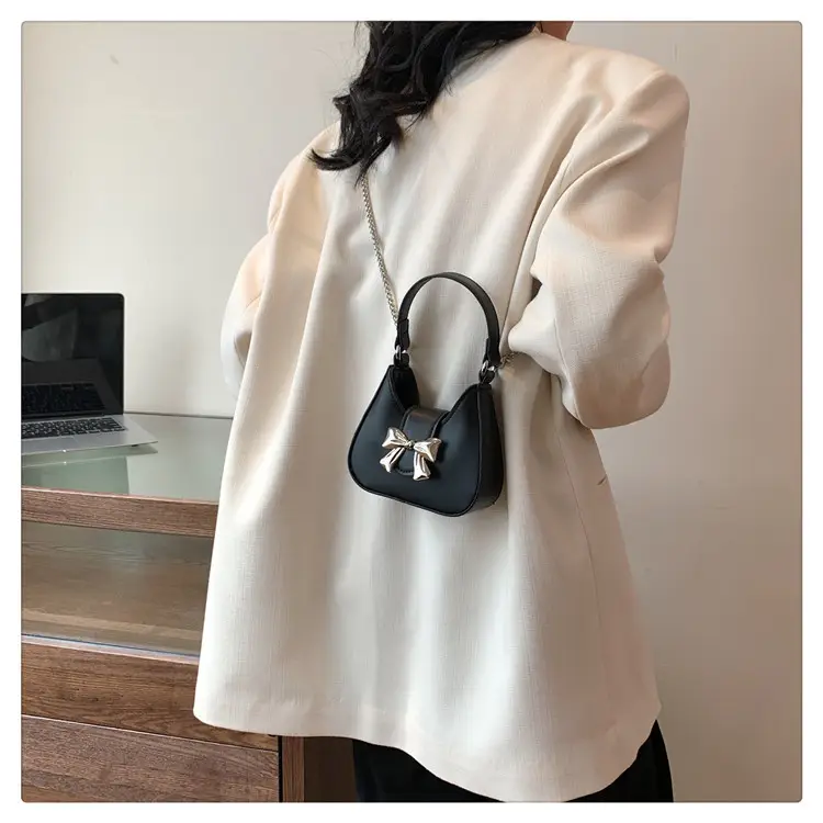 Silver Bow Shoulder Bag for Women 2024 Spring — feature 13