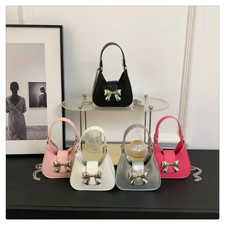 Silver Bow Shoulder Bag for Women 2024 Spring — feature 25