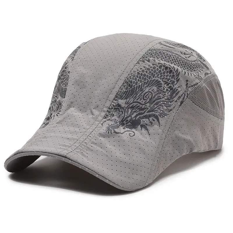 Men's Black Dragon Embroidered Mesh Cap - Image 3